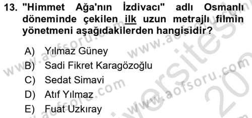 Görsel Kültür Dersi 2021 - 2022 Yılı (Final) Dönem Sonu Sınav Soruları 13. Soru