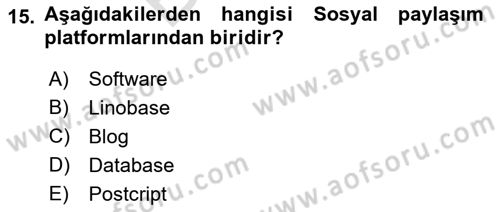 Görsel Kültür Dersi 2021 - 2022 Yılı (Final) Dönem Sonu Sınav Soruları 15. Soru