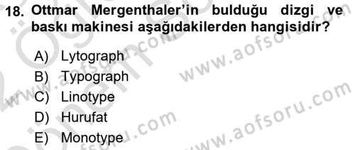 Görsel Kültür Dersi 2021 - 2022 Yılı (Final) Dönem Sonu Sınav Soruları 18. Soru
