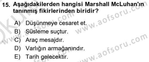 Görsel Kültür Dersi 2021 - 2022 Yılı Yaz Okulu Sınav Soruları 15. Soru