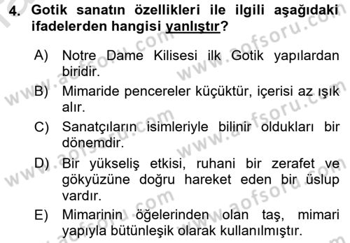 Görsel Kültür Dersi 2021 - 2022 Yılı Yaz Okulu Sınav Soruları 4. Soru