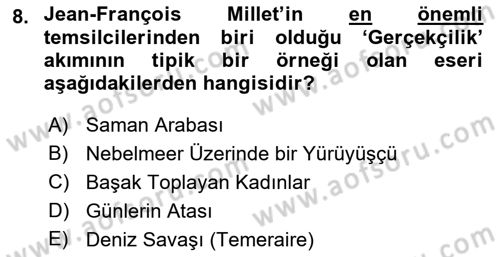 Görsel Kültür Dersi 2021 - 2022 Yılı Yaz Okulu Sınav Soruları 8. Soru