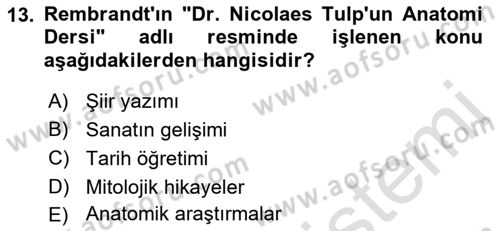 Görsel Kültür Dersi 2022 - 2023 Yılı Yaz Okulu Sınav Soruları 13. Soru