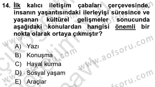 Görsel Kültür Dersi 2022 - 2023 Yılı Yaz Okulu Sınav Soruları 14. Soru