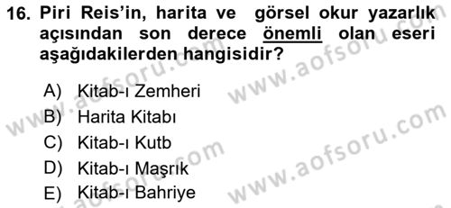 Görsel Kültür Dersi 2022 - 2023 Yılı Yaz Okulu Sınav Soruları 16. Soru