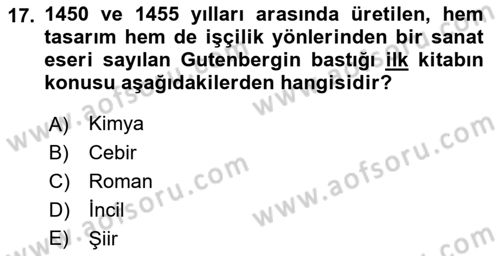 Görsel Kültür Dersi 2022 - 2023 Yılı Yaz Okulu Sınav Soruları 17. Soru