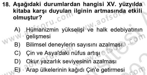 Görsel Kültür Dersi 2022 - 2023 Yılı Yaz Okulu Sınav Soruları 18. Soru