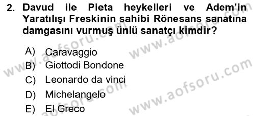 Görsel Kültür Dersi 2022 - 2023 Yılı Yaz Okulu Sınav Soruları 2. Soru