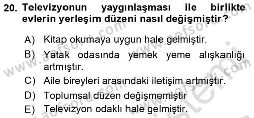 Görsel Kültür Dersi 2022 - 2023 Yılı Yaz Okulu Sınav Soruları 20. Soru