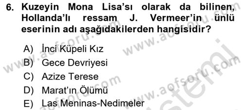 Görsel Kültür Dersi 2022 - 2023 Yılı Yaz Okulu Sınav Soruları 6. Soru