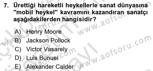 Görsel Kültür Dersi 2022 - 2023 Yılı Yaz Okulu Sınav Soruları 7. Soru