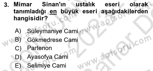 Görsel Kültür Dersi 2023 - 2024 Yılı (Vize) Ara Sınav Soruları 3. Soru
