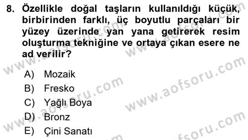 Görsel Kültür Dersi 2023 - 2024 Yılı (Vize) Ara Sınavı 8. Soru