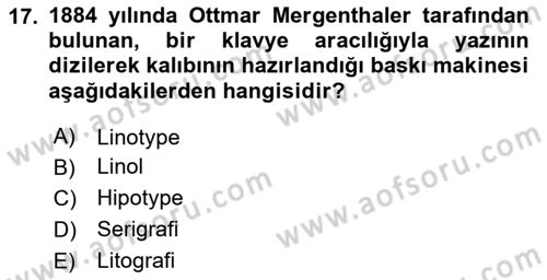 Görsel Kültür Dersi 2023 - 2024 Yılı (Final) Dönem Sonu Sınav Soruları 17. Soru
