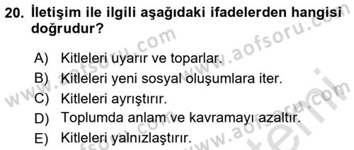 Görsel Kültür Dersi 2023 - 2024 Yılı (Final) Dönem Sonu Sınav Soruları 20. Soru