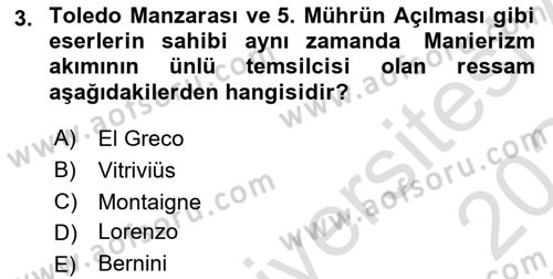 Görsel Kültür Dersi 2023 - 2024 Yılı (Final) Dönem Sonu Sınav Soruları 3. Soru