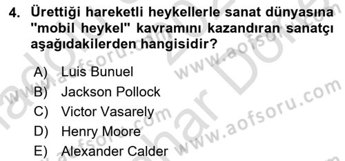 Görsel Kültür Dersi 2023 - 2024 Yılı (Final) Dönem Sonu Sınav Soruları 4. Soru