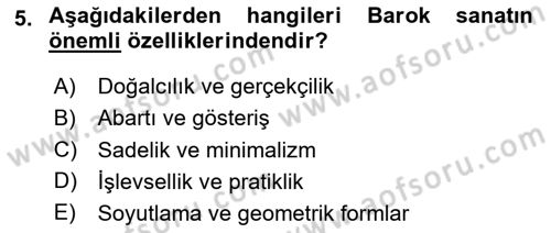 Görsel Kültür Dersi 2023 - 2024 Yılı (Final) Dönem Sonu Sınav Soruları 5. Soru