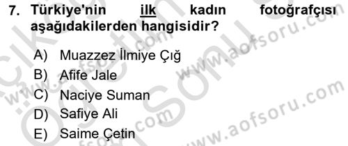 Görsel Kültür Dersi 2023 - 2024 Yılı (Final) Dönem Sonu Sınav Soruları 7. Soru