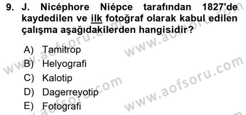 Görsel Kültür Dersi 2023 - 2024 Yılı (Final) Dönem Sonu Sınav Soruları 9. Soru