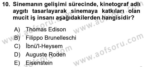 Görsel Kültür Dersi 2023 - 2024 Yılı Yaz Okulu Sınav Soruları 10. Soru