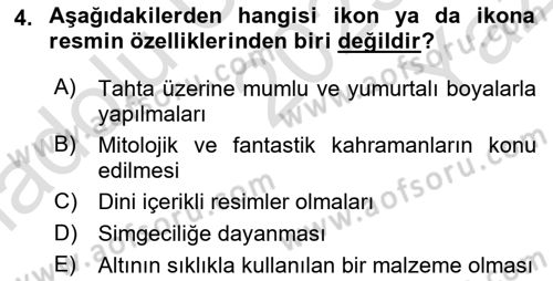Görsel Kültür Dersi 2023 - 2024 Yılı Yaz Okulu Sınav Soruları 4. Soru