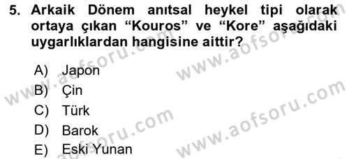 Görsel Kültür Dersi 2023 - 2024 Yılı Yaz Okulu Sınav Soruları 5. Soru