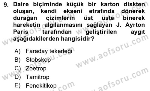 Görsel Kültür Dersi 2023 - 2024 Yılı Yaz Okulu Sınav Soruları 9. Soru