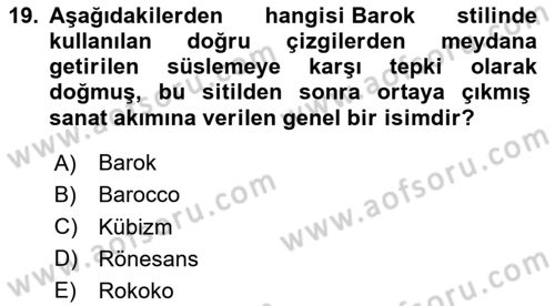 Görsel Kültür Dersi 2024 - 2025 Yılı (Vize) Ara Sınav Soruları 19. Soru
