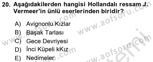Görsel Kültür Dersi 2024 - 2025 Yılı (Vize) Ara Sınav Soruları 20. Soru