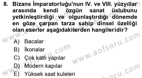 Görsel Kültür Dersi 2024 - 2025 Yılı (Vize) Ara Sınav Soruları 8. Soru