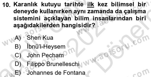 Görsel Kültür Dersi 2024 - 2025 Yılı (Final) Dönem Sonu Sınav Soruları 10. Soru