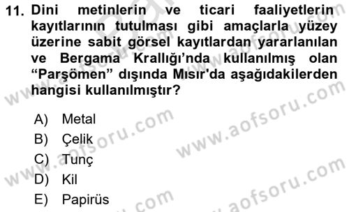 Görsel Kültür Dersi 2024 - 2025 Yılı (Final) Dönem Sonu Sınav Soruları 11. Soru