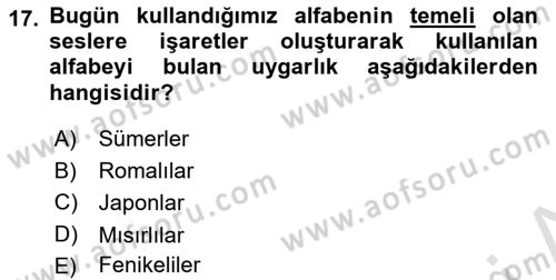 Görsel Kültür Dersi 2024 - 2025 Yılı (Final) Dönem Sonu Sınav Soruları 17. Soru