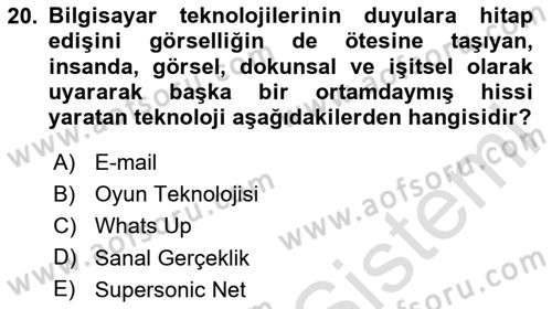 Görsel Kültür Dersi 2024 - 2025 Yılı (Final) Dönem Sonu Sınav Soruları 20. Soru