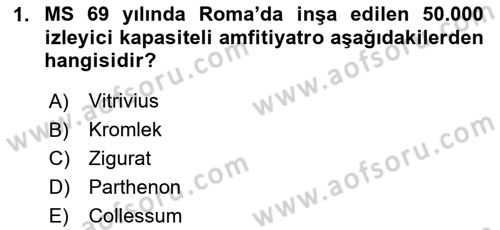 Görsel Kültür Dersi 2024 - 2025 Yılı Yaz Okulu Sınav Soruları 1. Soru
