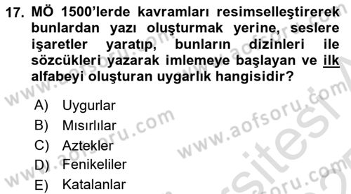 Görsel Kültür Dersi 2024 - 2025 Yılı Yaz Okulu Sınav Soruları 17. Soru