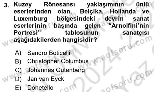 Görsel Kültür Dersi 2024 - 2025 Yılı Yaz Okulu Sınav Soruları 3. Soru