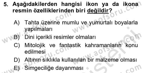 Görsel Kültür Dersi 2024 - 2025 Yılı Yaz Okulu Sınav Soruları 5. Soru