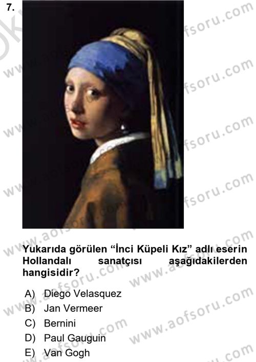 Görsel Kültür Dersi 2024 - 2025 Yılı Yaz Okulu Sınav Soruları 7. Soru