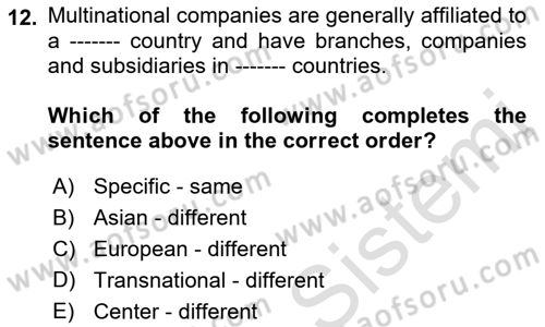 Introduction To Public Administration Dersi 2022 - 2023 Yılı Yaz Okulu Sınav Soruları 12. Soru