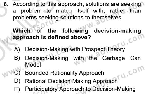 Introduction To Public Administration Dersi 2022 - 2023 Yılı Yaz Okulu Sınav Soruları 6. Soru