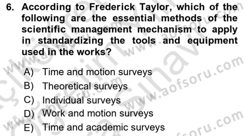 Introduction To Public Administration Dersi 2023 - 2024 Yılı (Vize) Ara Sınav Soruları 6. Soru