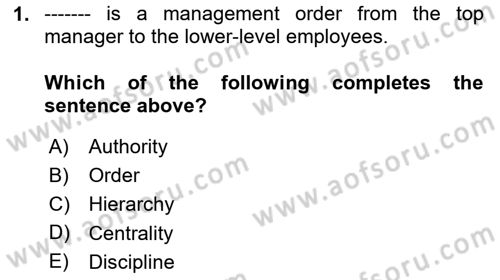 Introduction To Public Administration Dersi 2023 - 2024 Yılı Yaz Okulu Sınav Soruları 1. Soru