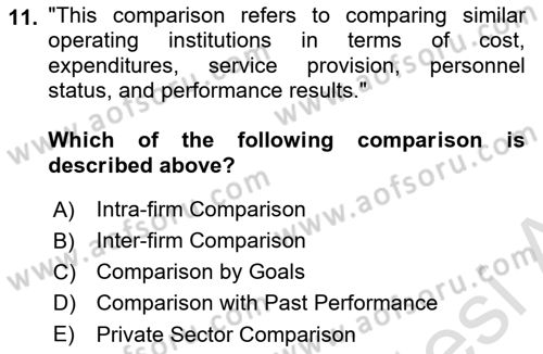 Introduction To Public Administration Dersi 2023 - 2024 Yılı Yaz Okulu Sınav Soruları 11. Soru