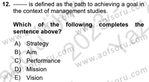 Introduction To Public Administration Dersi 2023 - 2024 Yılı Yaz Okulu Sınav Soruları 12. Soru