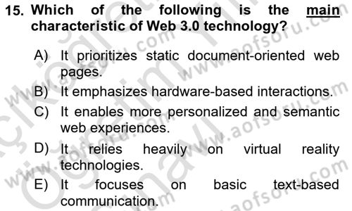 Introduction To Public Administration Dersi 2023 - 2024 Yılı Yaz Okulu Sınav Soruları 15. Soru