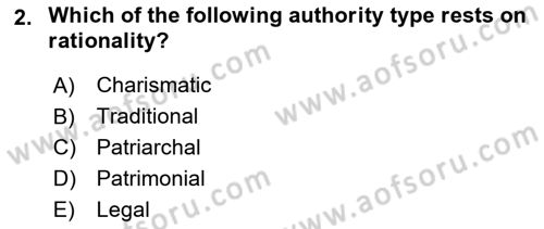 Introduction To Public Administration Dersi 2023 - 2024 Yılı Yaz Okulu Sınav Soruları 2. Soru