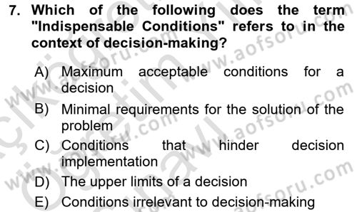 Introduction To Public Administration Dersi 2023 - 2024 Yılı Yaz Okulu Sınav Soruları 7. Soru