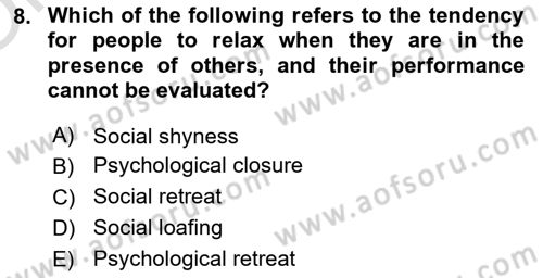 Introduction To Public Administration Dersi 2023 - 2024 Yılı Yaz Okulu Sınav Soruları 8. Soru